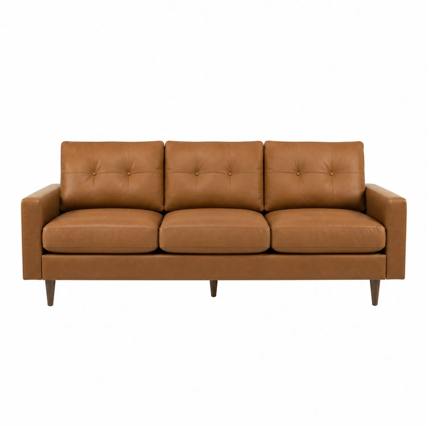 Sofa 3-osobowa ze skóry naturalnej Brązowa