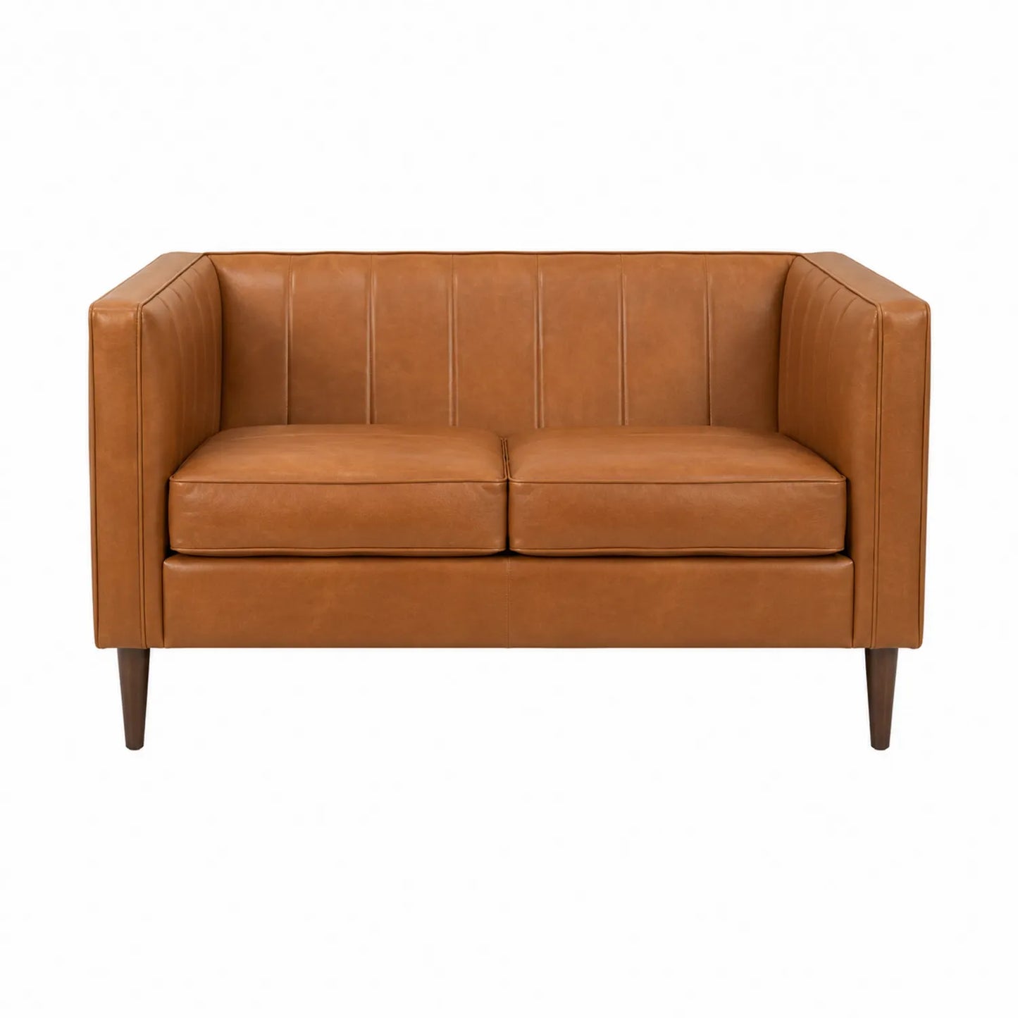 Kanapa dwuosobowa skórzana brązowa 150x85x80 cm