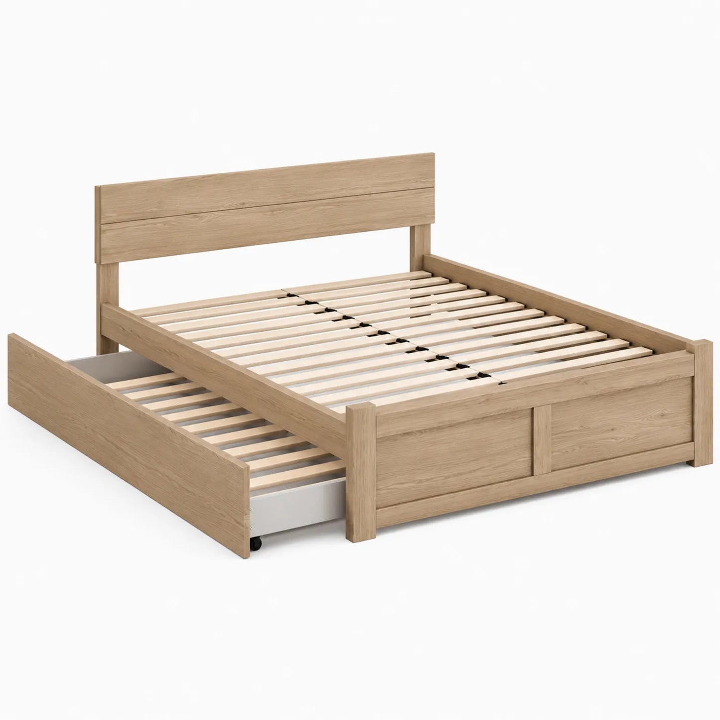 Łóżko drewniane dębowe z szufladą 160x200 cm