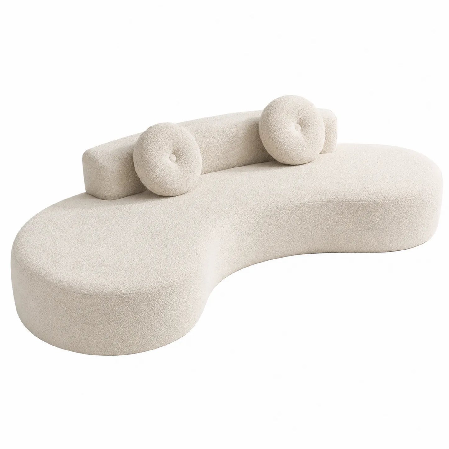 Sofa zakrzywiona tkanina beżowa 280 cm