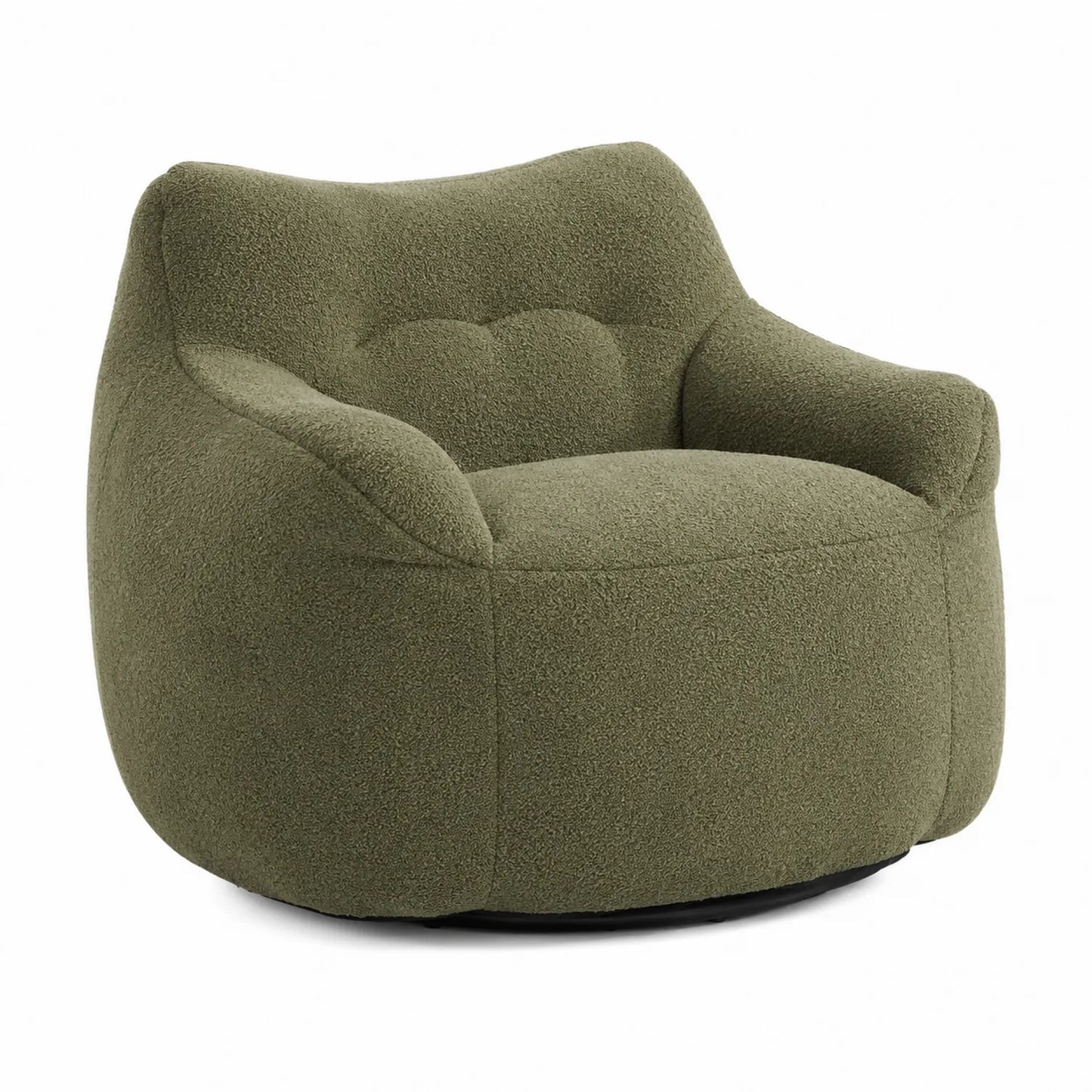 Fotel z tkaniny boucle Zielony