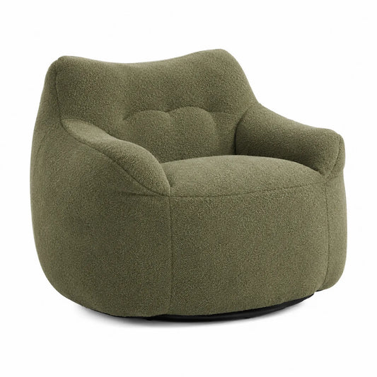 Fotel z tkaniny boucle Zielony