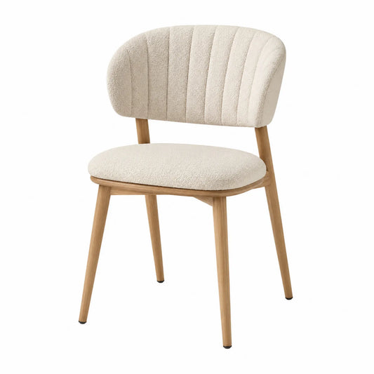Krzesło drewniane tapicerowane kremowe 85cm